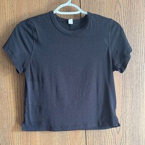 Lululemon Classic-Fit Cotton-Blend Tee Sz 2 Black